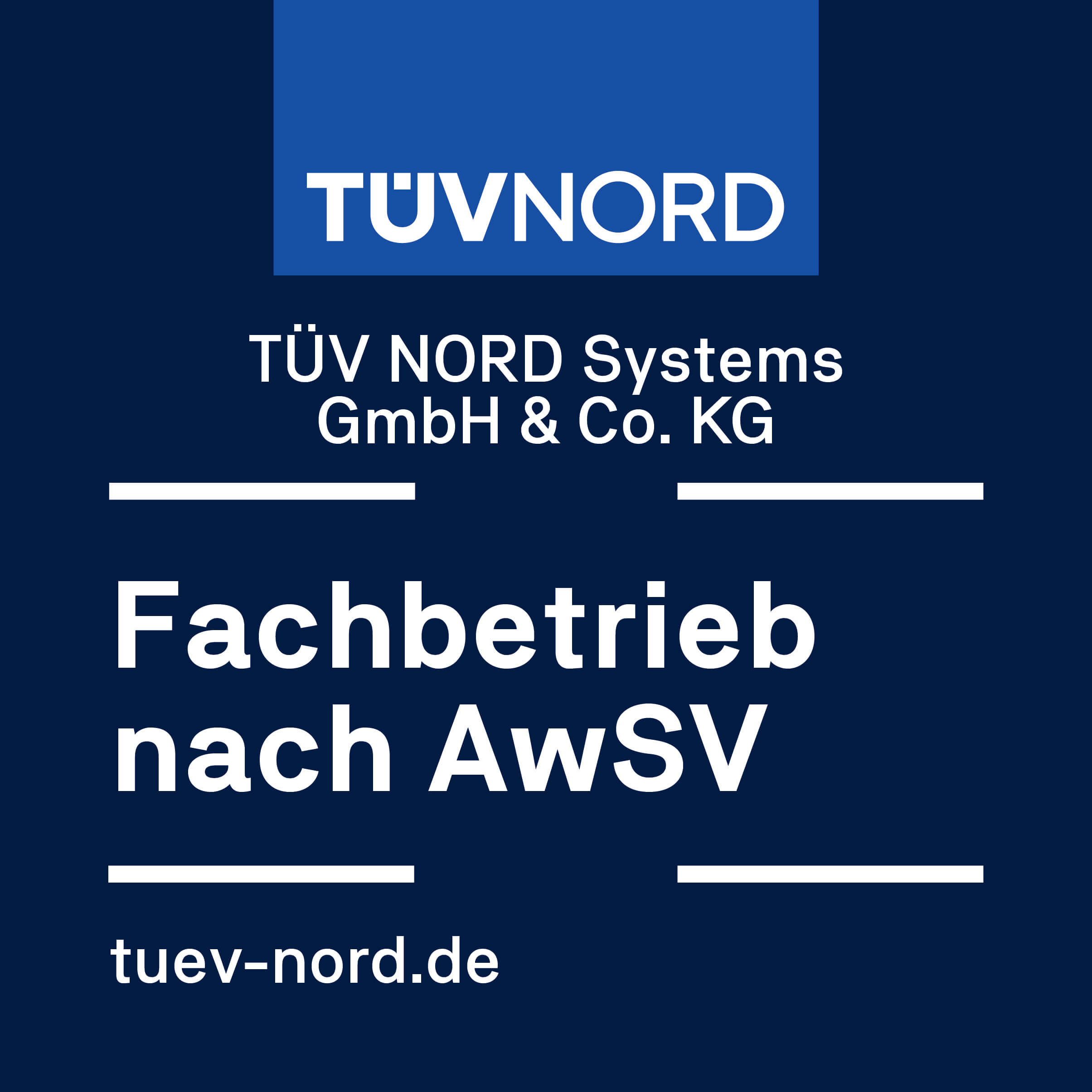 TÜV Nord - Fachbetrieb nach WHG TÜV Nord - Fachbetrieb nach WHG